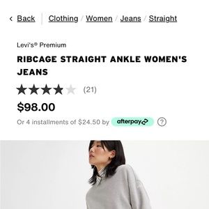 Levi’s ribcage straight ankle jeans